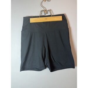 Solid Black High Waisted Pocketed Athletic Biker Shorts‎ Women's Sz Small/Medium